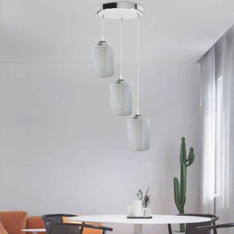 Crudden 3 - Light White Cluster Pendant