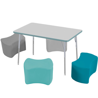 Ensemble de table rectangulaire et de chaises à hauteur réglable Contour Super Collection