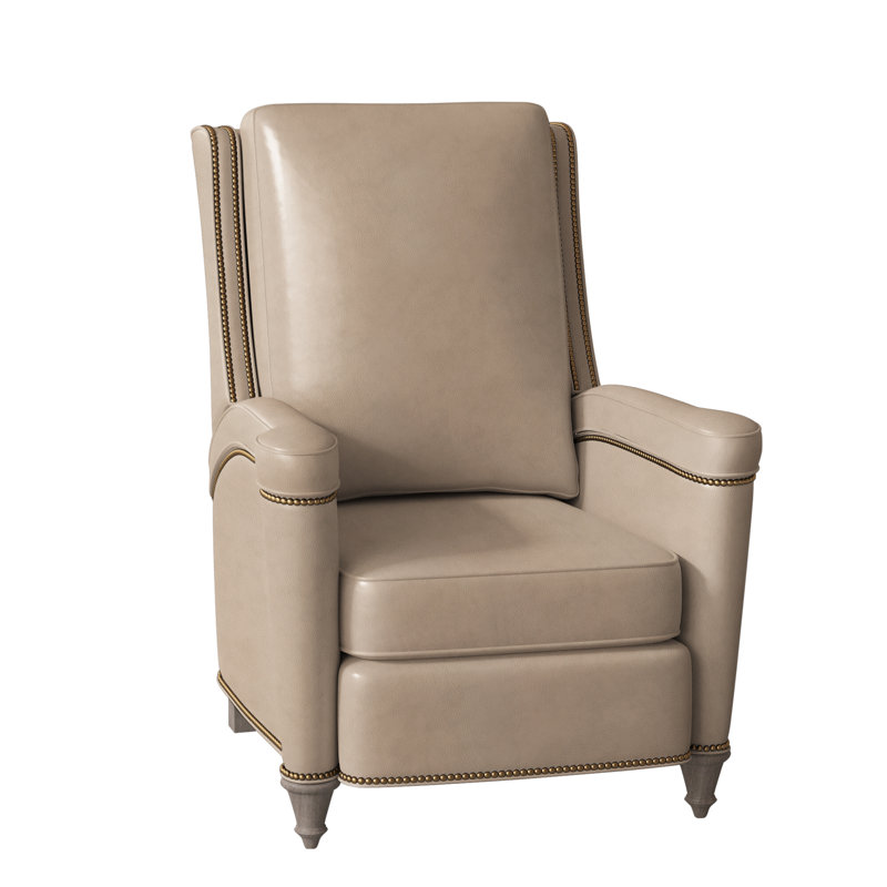 Mayes Recliner, Stone, Aline Fumo Genuine Leather, French Natural