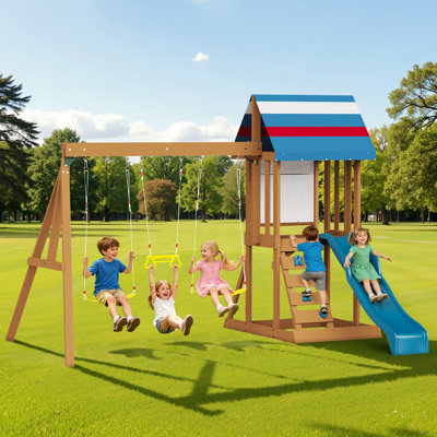 152*100*96Inch Outdoor Children's Swing Slide