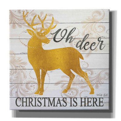 «Oh Deer Christmas is Here» par Cindy Jacobs, art mural sur toile