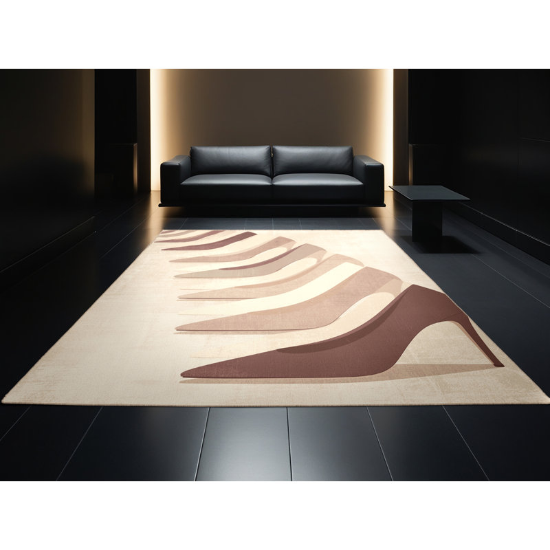 Tapis de couleur unie moderne chic et élégant lavable à la machine Brentwood - beige, 6 x 9