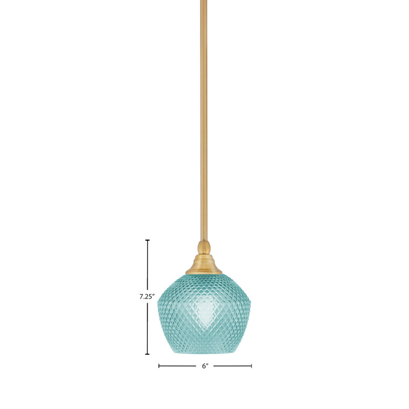Mini-luminaire suspendu suspendu au fini nouvel âge avec verre texturé de 6 po, Fumée