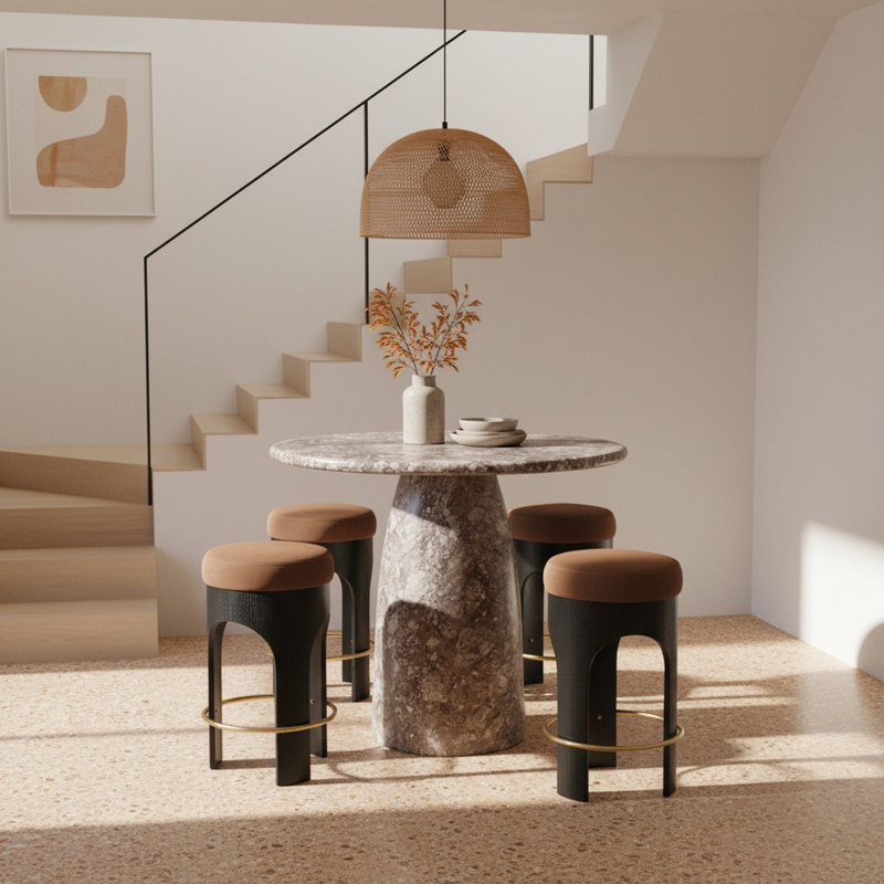 Table de bar Coserza, H 42 po x L 42 po x l 42 po, Brun