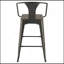 Tabouret de bar noir foncé et orme foncé (ensemble de 2)
