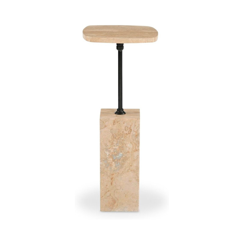 Caro Stone End Table, Beige
