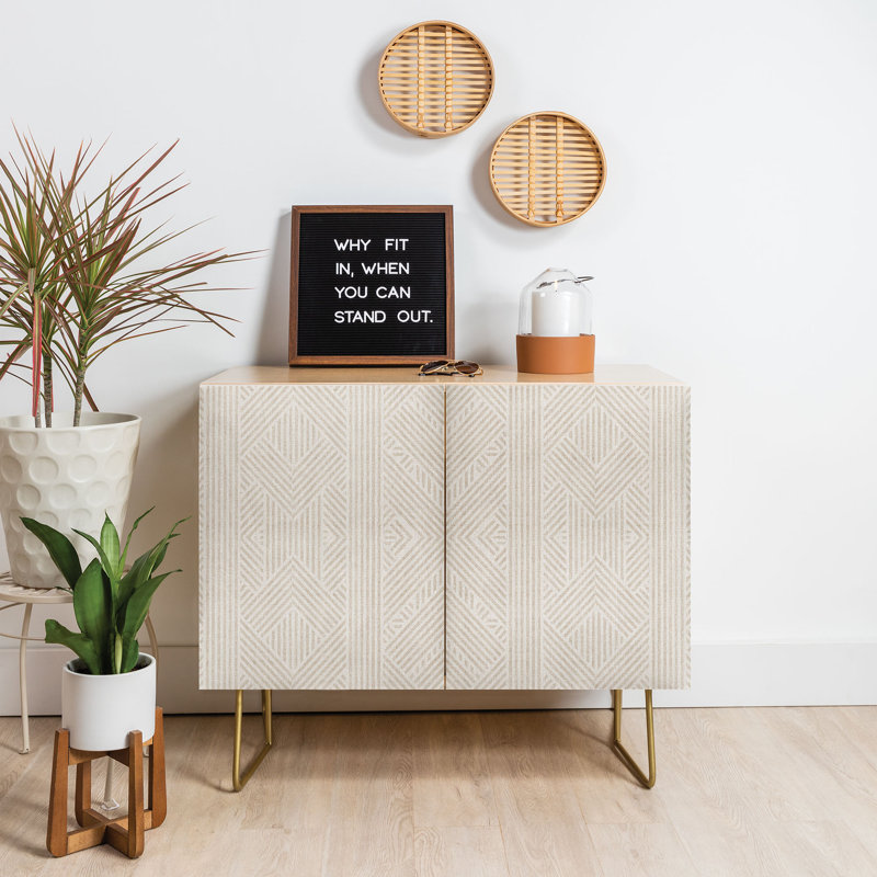Holli Zollinger Amai Beige 2 Door Credenza Cabinet, Birch