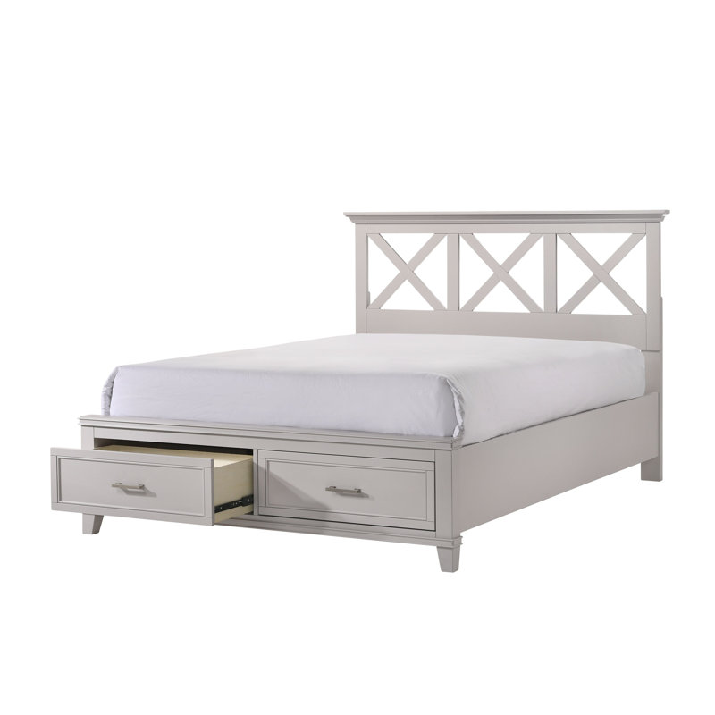 X Storage Bed, Gray, King