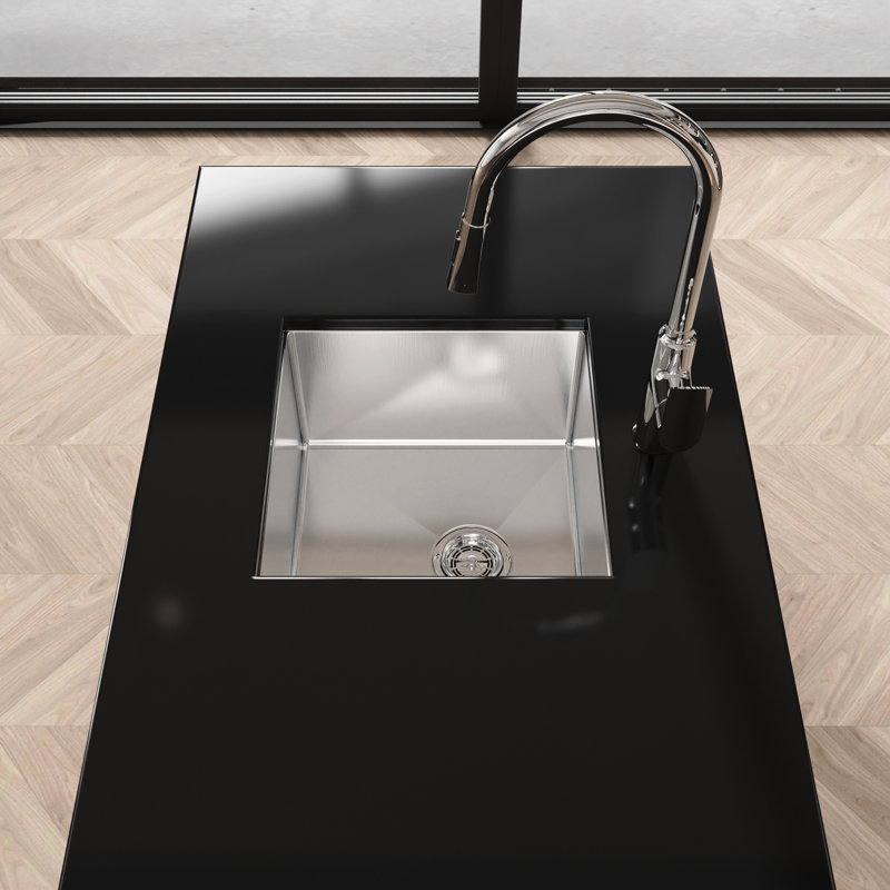 18 Inch Gray Stainless Steel Sink - Undermount With Rounded Corners And Enhanced Drainage Nano 18" Quick Drain Function Long-Term Durability