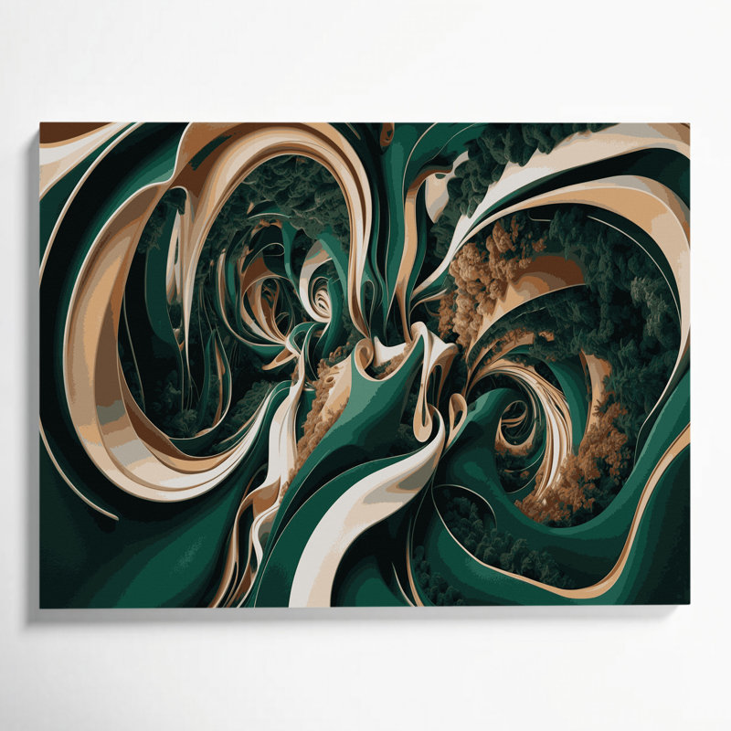Art mural sur toile Biomorphic Abstraction 90, H 12 po x l 18 po