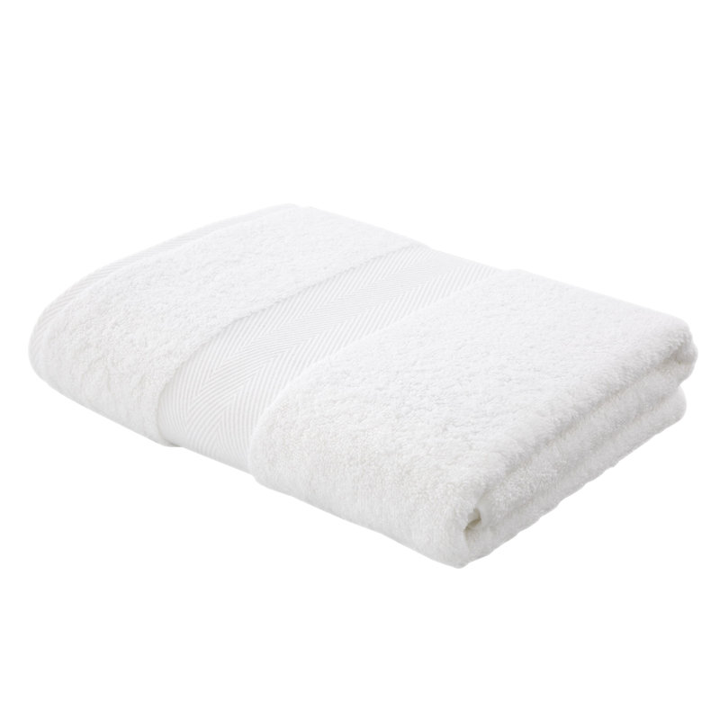 Silk Cotton Blend Towel, White
