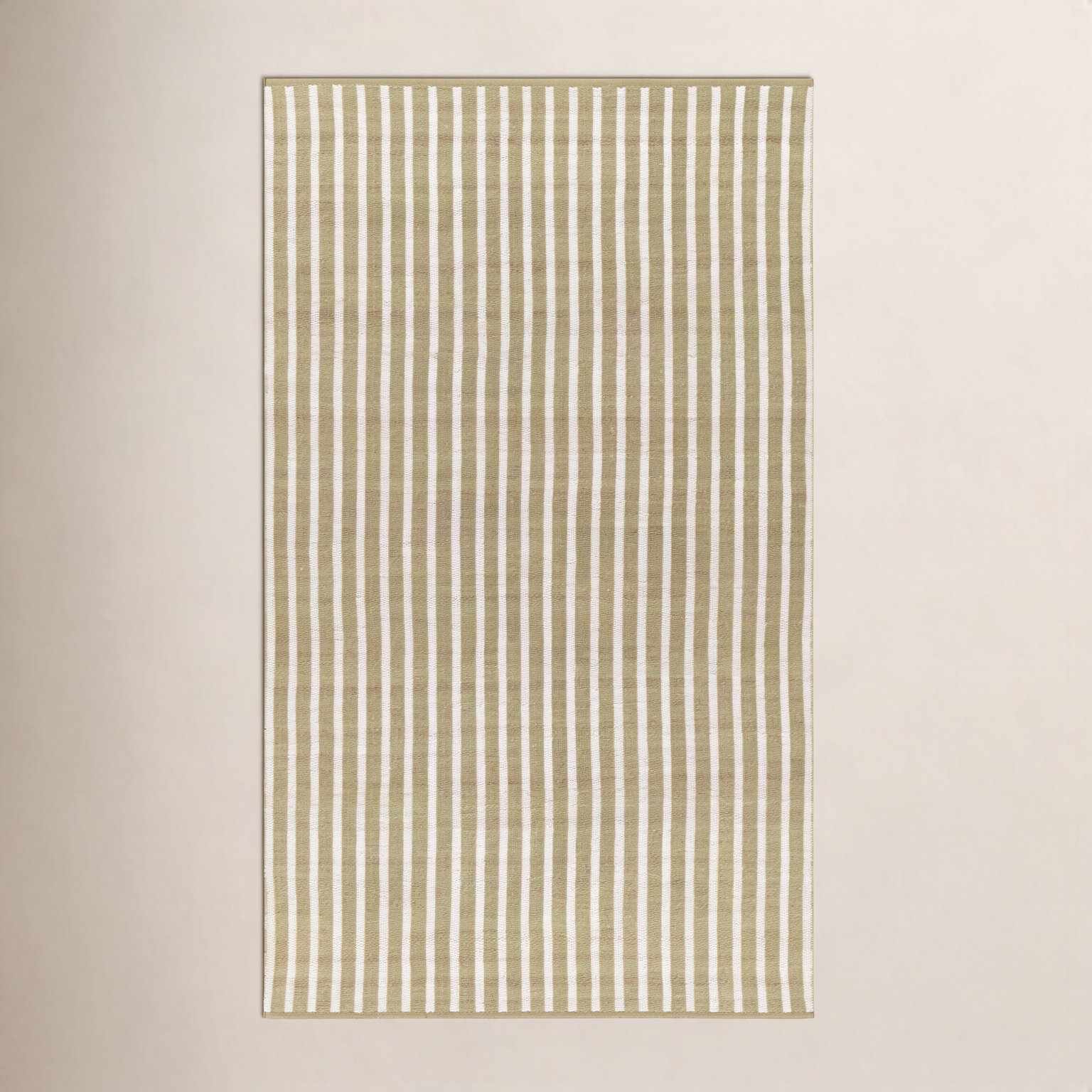Acerra Green Hand-Woven Striped Outdoor Rug, Rectangle 8'10" x 11'10"