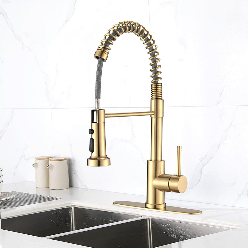 Pull Down Sprayer Spring Kitchen Sink Faucet