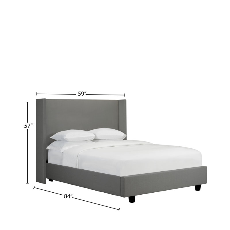 Lit plateforme tapissier Hawkinge, Double, Anthracite