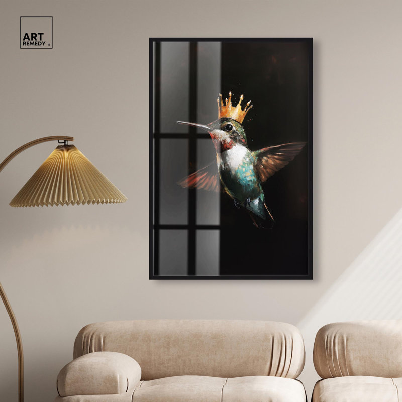 Art mural Royal Bird II Shadowbox, H 46 po x l 31 po, Noir