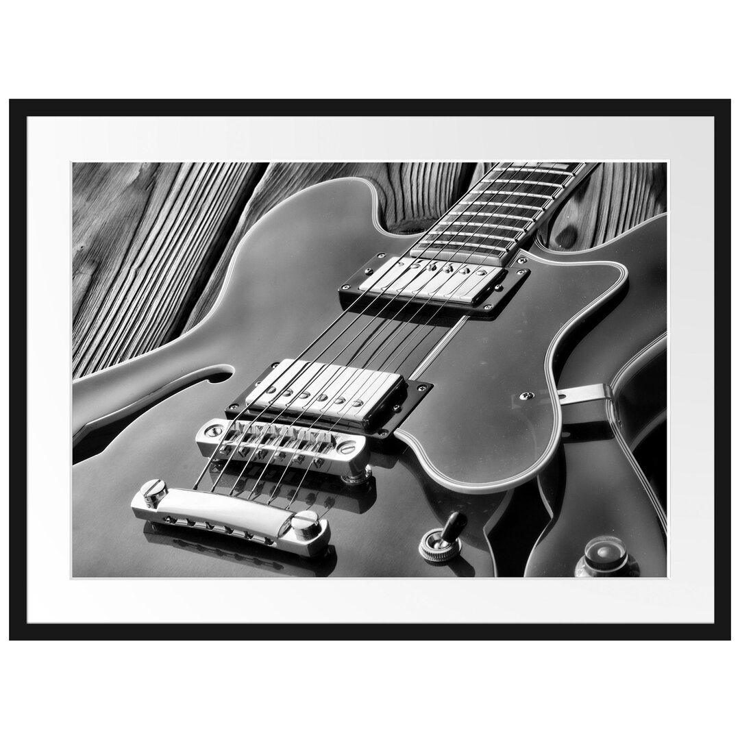 Gerahmtes Poster E-Gitarre