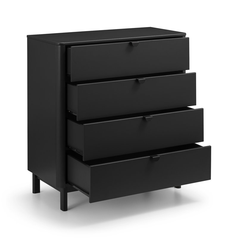 Janine 4 Drawer Chest, Black