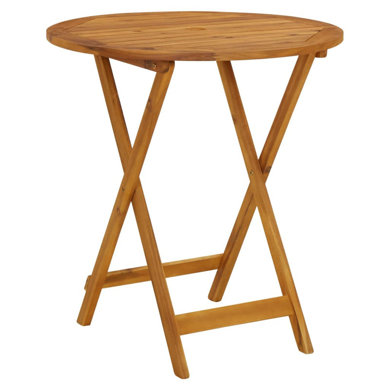 Table d'appoint bistro en bois d'acacia massif, Chêne, L 27,6 po x L 27,6 po x H 29,5 po