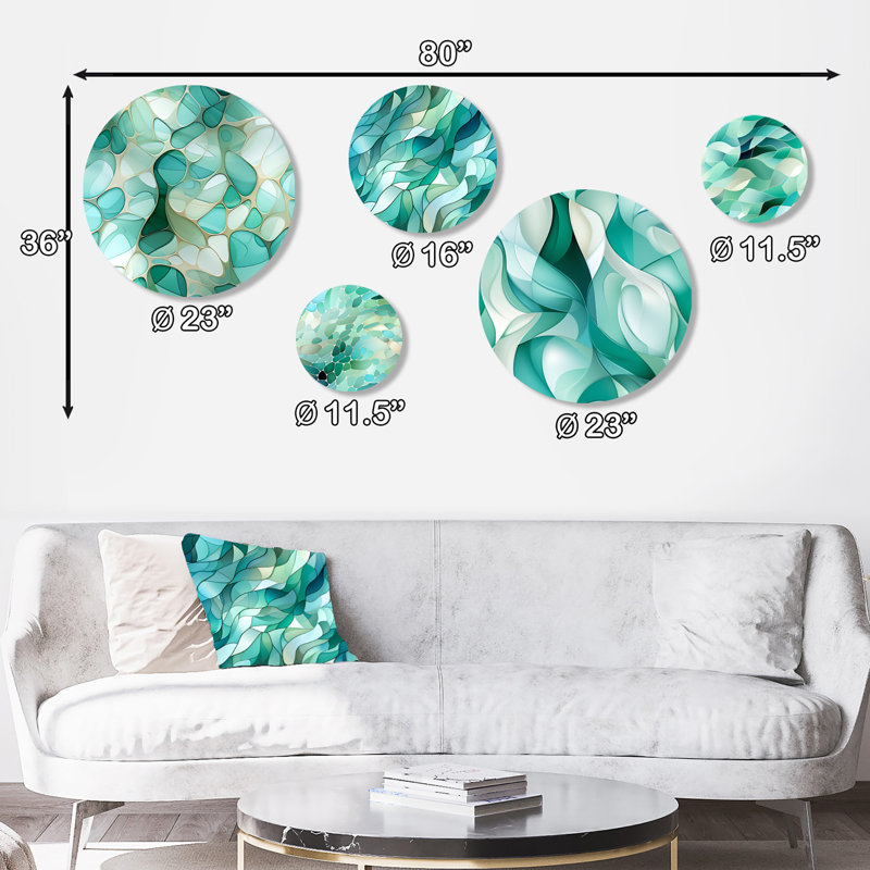 Cosmas - ensemble abstrait d'art mural abstrait rond de 5