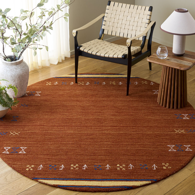Himalaya Hand Loomed Wool Geometric Indoor Rug, 6'-0" x 6'-0" Round
