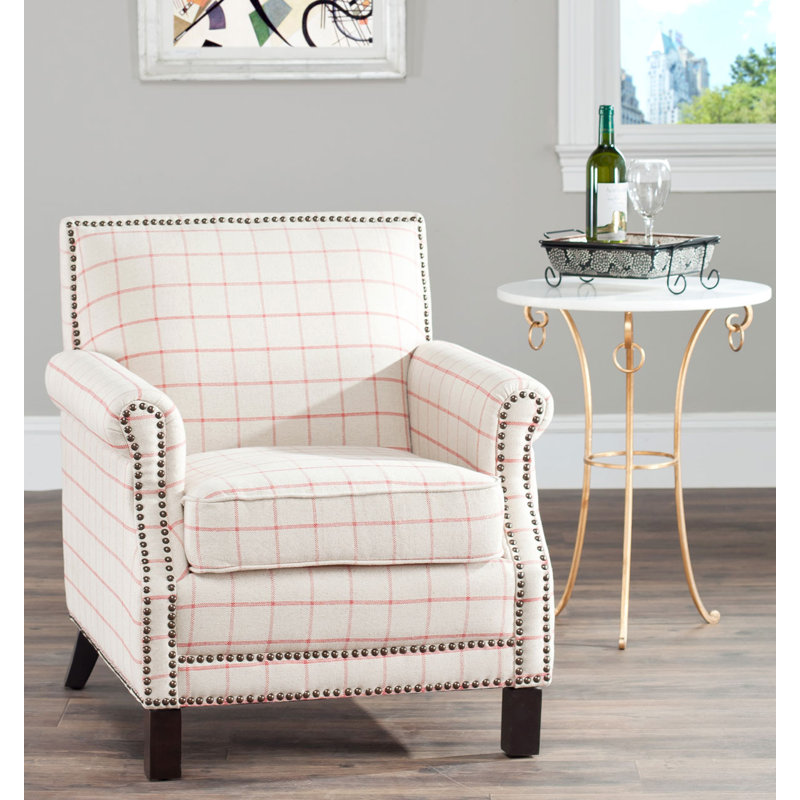 Fauteuil Easton, 100% polyester beige / rouge