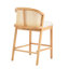 Tabouret de comptoir d'intérieur en bois, structure de finition naturelle avec revêtement beige, ensemble de 2