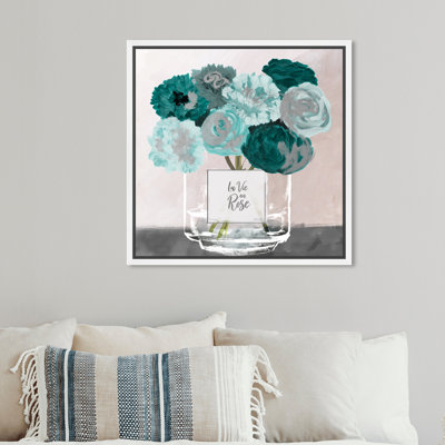 La vie en rose argent - peinture sur toile