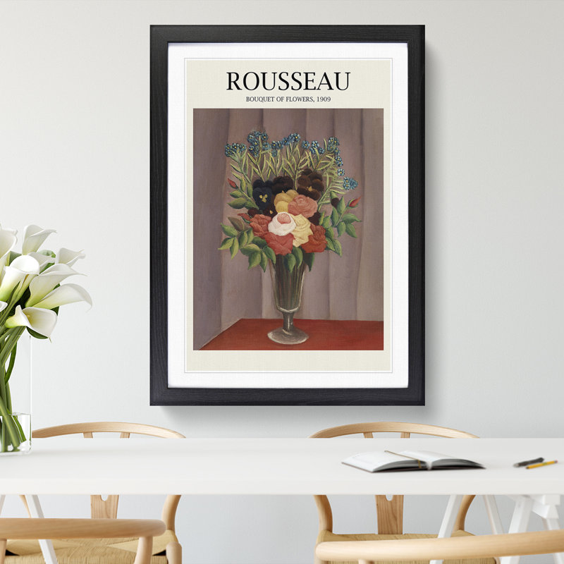 Bouquet of Flowers Vol.1 by Pierre-Auguste Renoir - Picture Frame Art Prints, 36cm H x 27cm W x 2cm D, Black