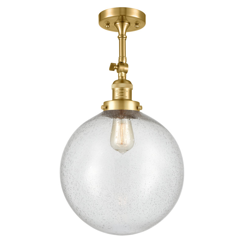 Plafonnier semi-encastré 1 lumière 12 "ciacchi, Or satiné, Grainé, DEL