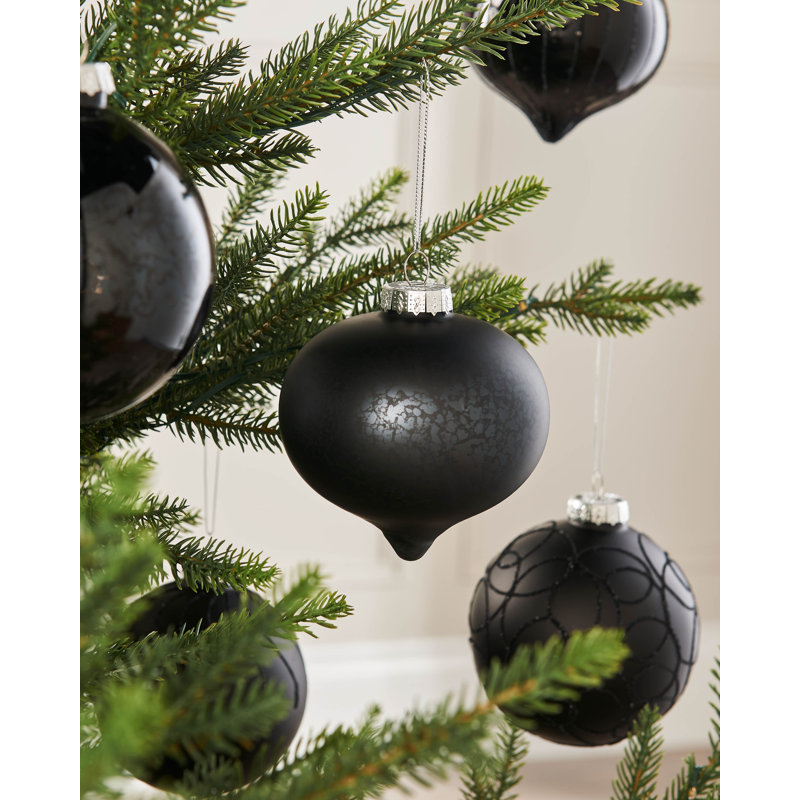 10.8cm Solid Colour Plastic / Acrylic Bauble, Black