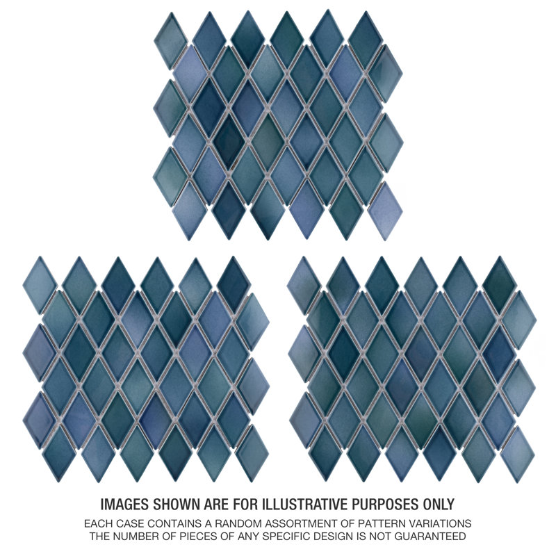 Hudson 2" x 3" Porcelain Grid Mosaic Wall & Floor Tile, Sky Blue