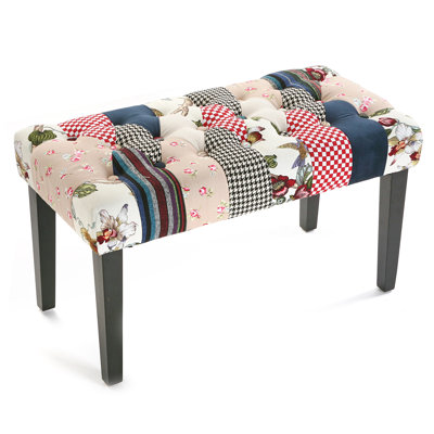 Polyester Blend Upholstered Bench