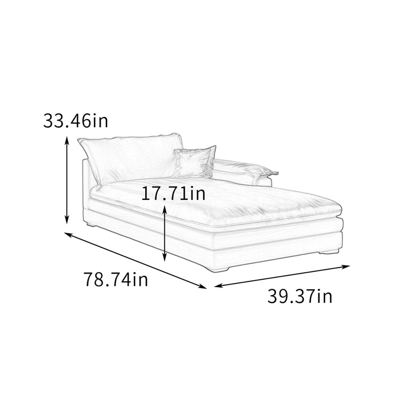 Méridiennes spacieuses d'intérieur Warde, Orienté à gauche (vu de face), Beige
