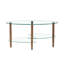 Table basse transparente en verre ovale, table moderne dans le salon