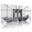 Ensemble de 3 impressions sur toile, villes et pays, pont de Brooklyn, noir et blanc-1255747657