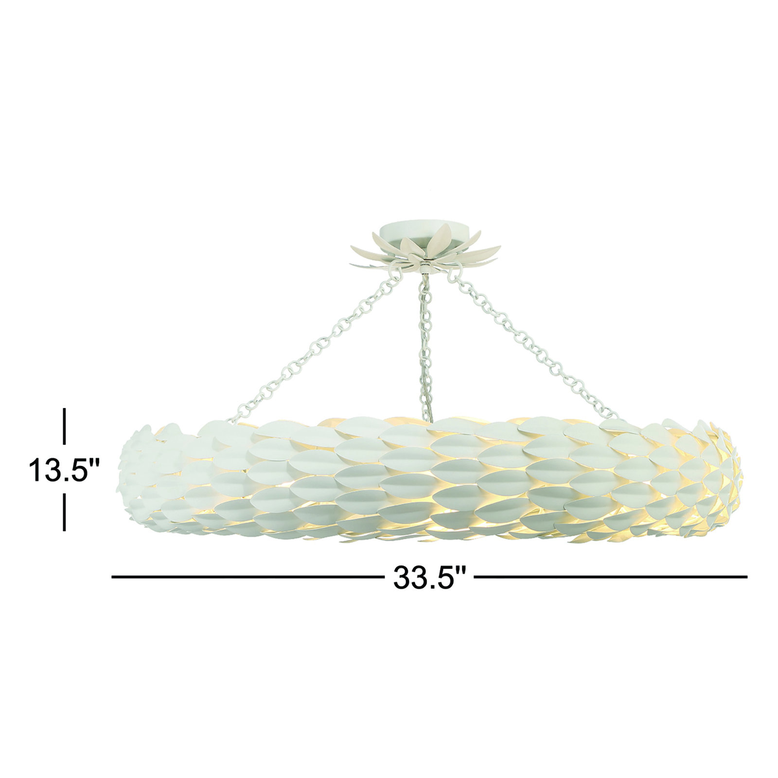 Adelynn 8-Light Chandelier, Matte White, 13.5" H x 33.5"W x 33.5"D
