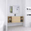 Meuble-lavabo mural 52 po avec lavabo en céramique blanche et tablettes de rangement, porte à fermeture douce, blanc américain-852883874