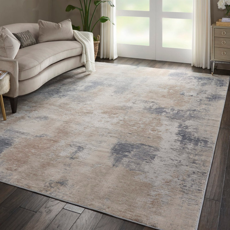 Beige Rug, 10Mm Thick Luxurious Modern Rug, Abstract Stain Resistant Rug For Bedroom, & Dining Room, Rectangle 120 x 180 cm