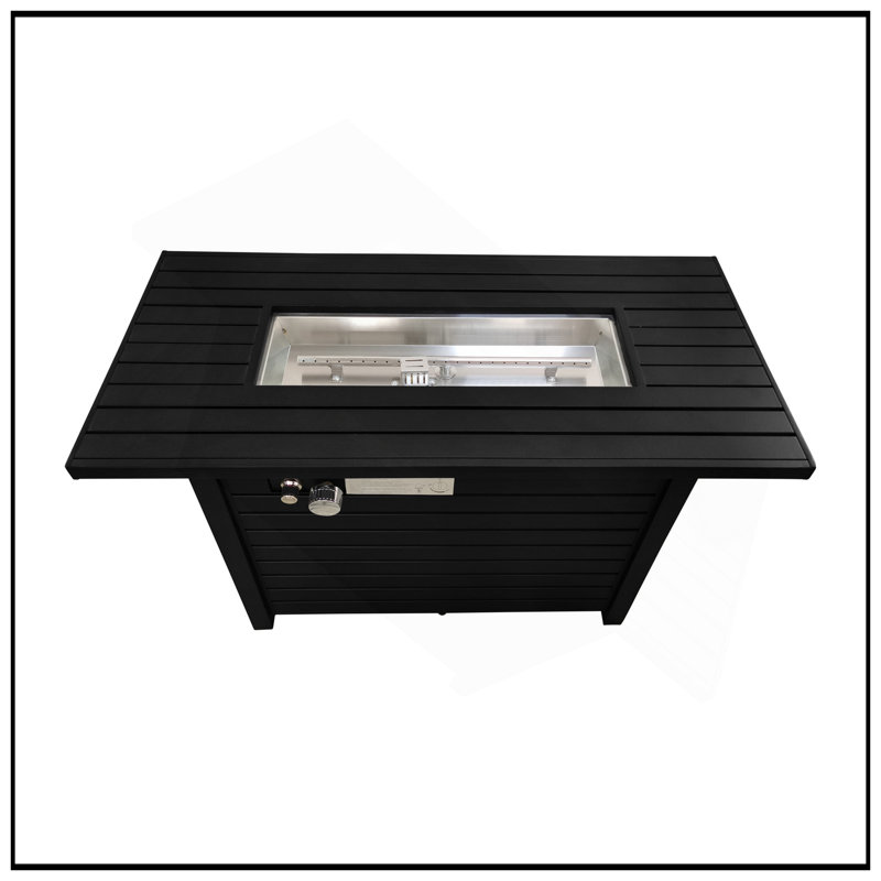 25" H Steel Outdoor Fire Pit Table With Lid