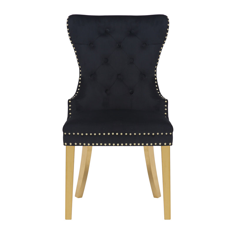 Fauteuil à oreilles Chemene, Noir
