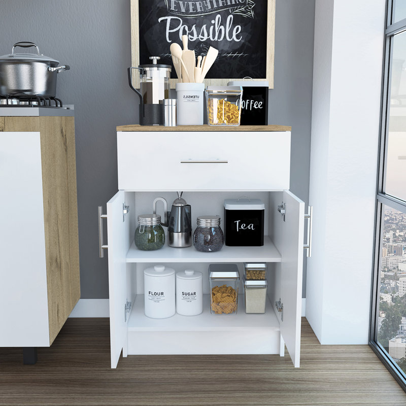 Armoire Oxford, un tiroir, une armoire à double porte avec deux tablettes