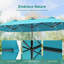 Parasol 13 x 7,2 pi DEL double face pour patio, parasol simple Market-2136160883