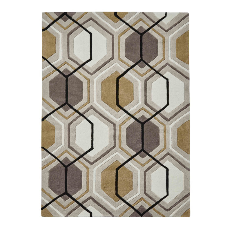 Tecopa area rug Hand Tufted Rectangle Beige/Yellow, Rectangle 90 x 150cm