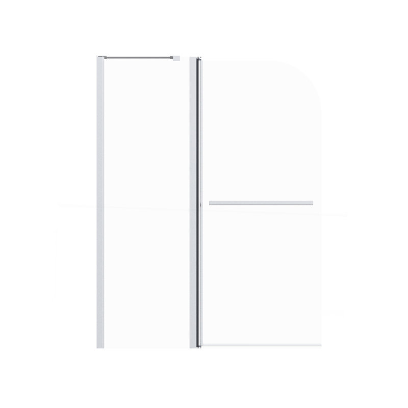 43 In. W * 58 In. H Frameless Folding Shower Doors For Bathtub, Chrome