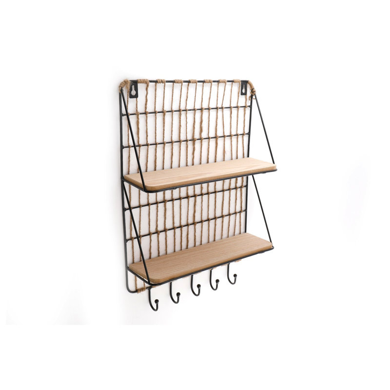 Valdis 2 Piece Tiered Shelf with Hooks