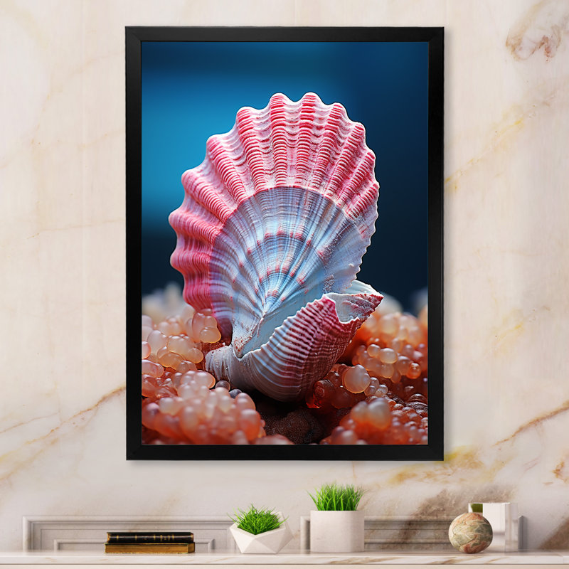 Mizuno " Pink Seashell Symphony ", Black Picture Framed, 20" H x 12" W x 1" D
