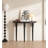 39.37" Black Half Moon Solid Wood Console Table-366965231
