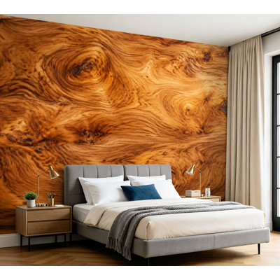 Wall Mural Peel and Stick Wallpaper Redwood Burl Wood Grain Self-Adhesive Removable Contact Paper Wall Decor for Living Room Bedroom 100"H x 144"W