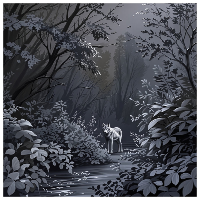 Gray Wolf In Forest Comforter, Twin Extra Long