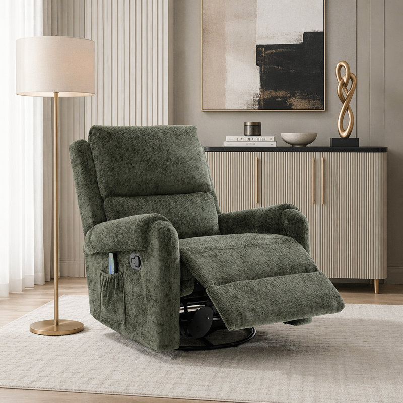 Fauteuil inclinable manuel avec massage, Green